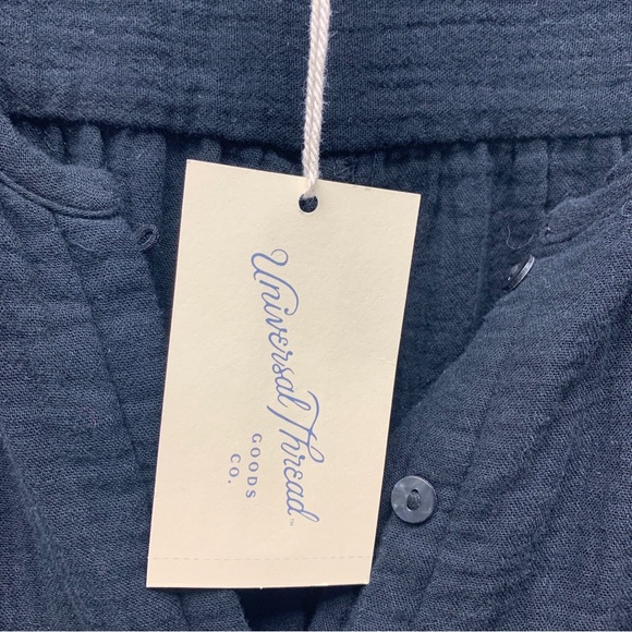 universal thread medium shirt dress balloon sleeve black gauze cotton midi new - Picture 6 of 13